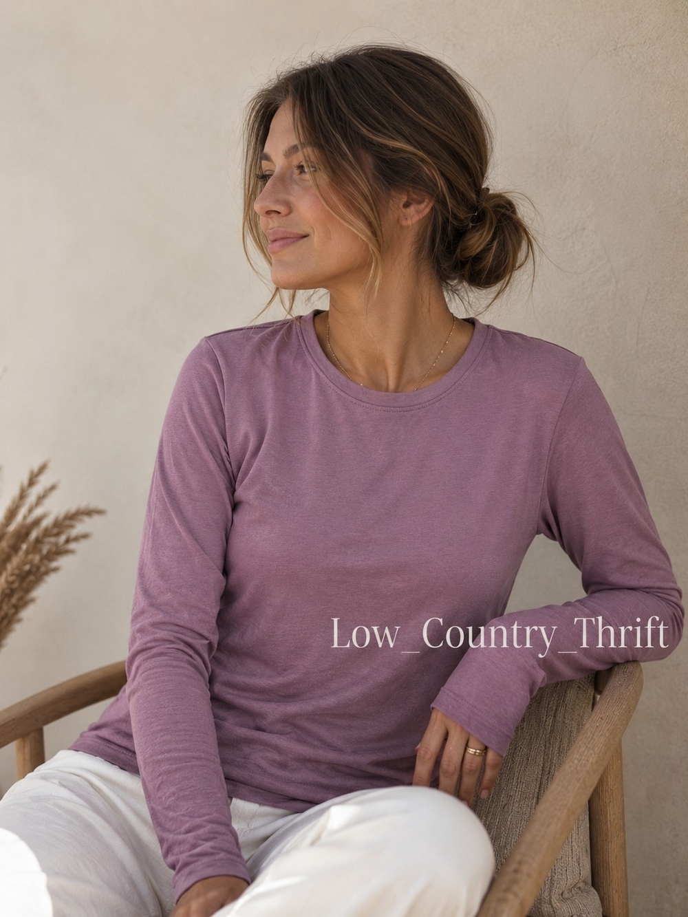 Athleta Foundation Slim Top Small Mauve Long Sleeve Stretch Athleisure